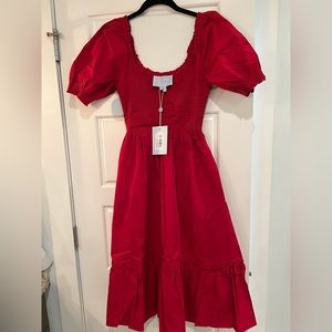 NWT Hill House Louisa Nap Dress, Small, Victorian Red